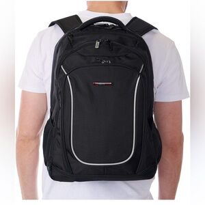 The Alpine Swiss Oneida Tech Backpack. Black.
